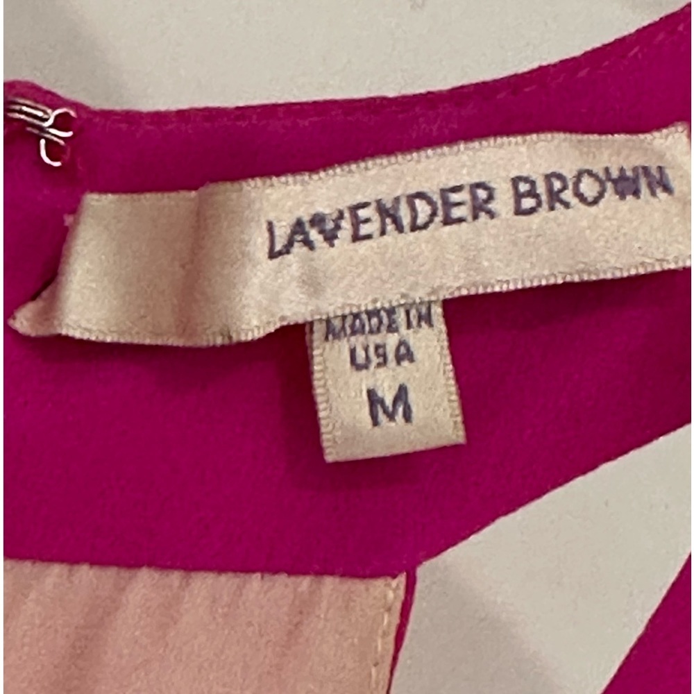Lavender Brown Fuchsia Silk Mini Dress - Picture 5 of 6